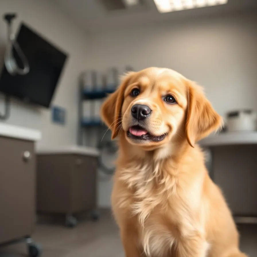 Cachorro filhote em consulta